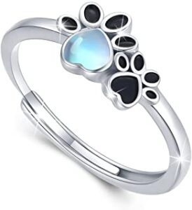 anillo de plata con huella perro