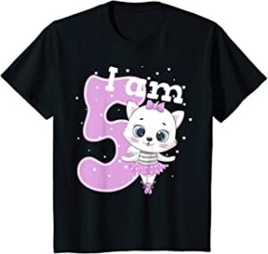 camiseta en algodón con gato para niñas