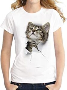 camiseta mujer con gato