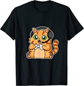 camiseta con gato gaming