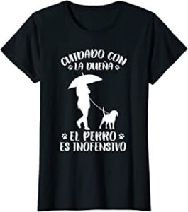 camiseta con frase de perro para mujer