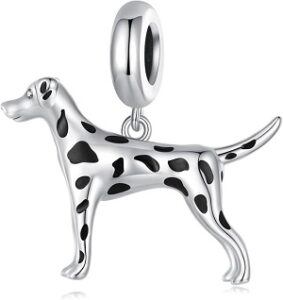 abalorio perro dalmata en plata de ley