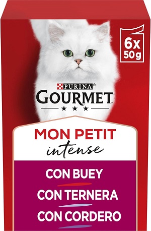 GOURMET Mon Petit, Comida Húmeda para Gato Adulto con carne
