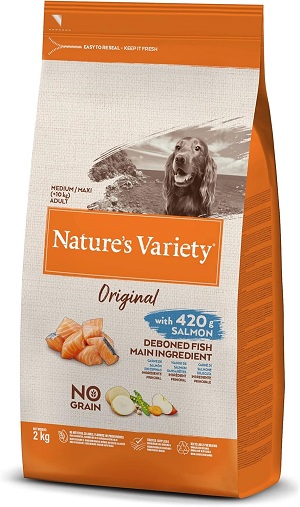 Pienso Nature's Variety  Original Sin Cereales con Salmón para perros adultos