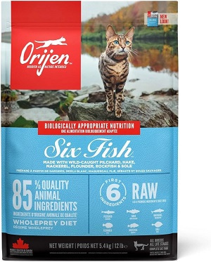 Pienso Orijen Six Fish para gatos con problemas de piel y pelo