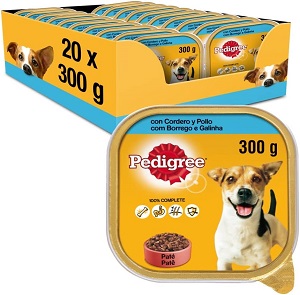 Pedigree Comida Húmeda para Perros, Sabor Cordero y Pollo en Paté