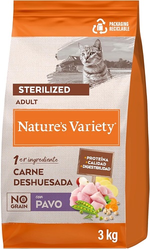 Pienso Nature's Variety Original Sterilized con pavo para gatos castrados