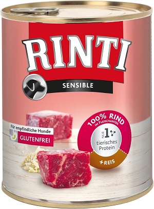 Rinti Comida para Perros Sensible Vacuno y arroz.