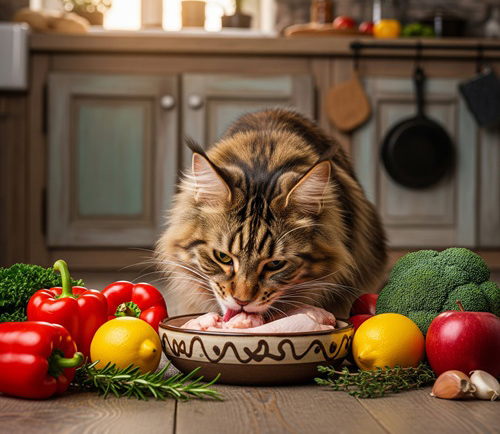 alimentación natural para gatos, dieta barf