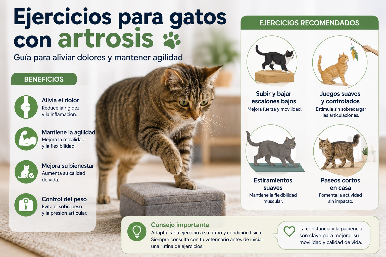 ejercicios para gatos con artrosis