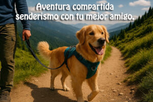 equipamiento de senderismo con perro