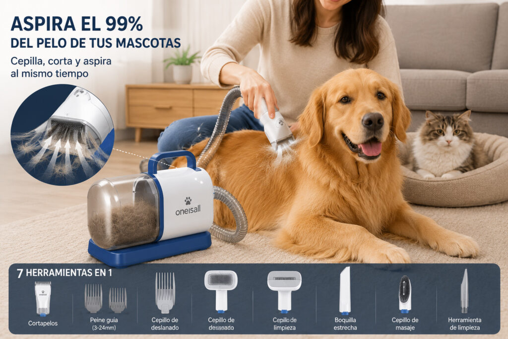 Cepilla y aspira el pelo de tu mascota