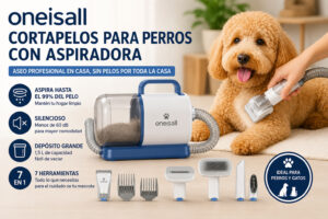 Oneisall Cortapelos para Perros con Aspiradora