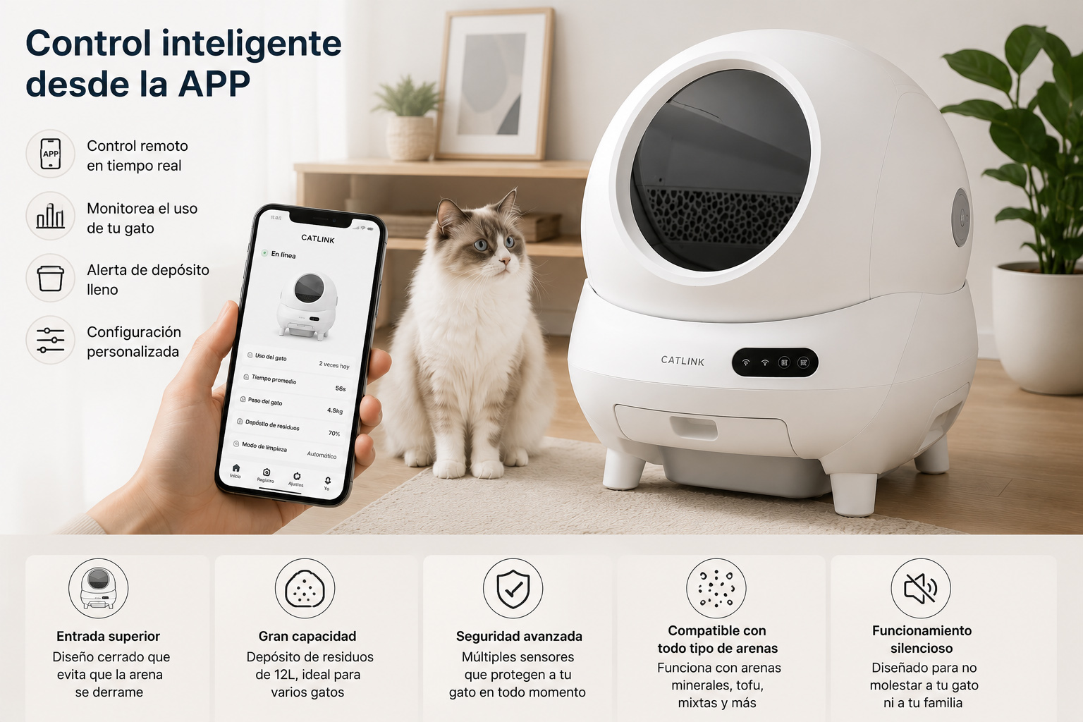 arenero con Control inteligente