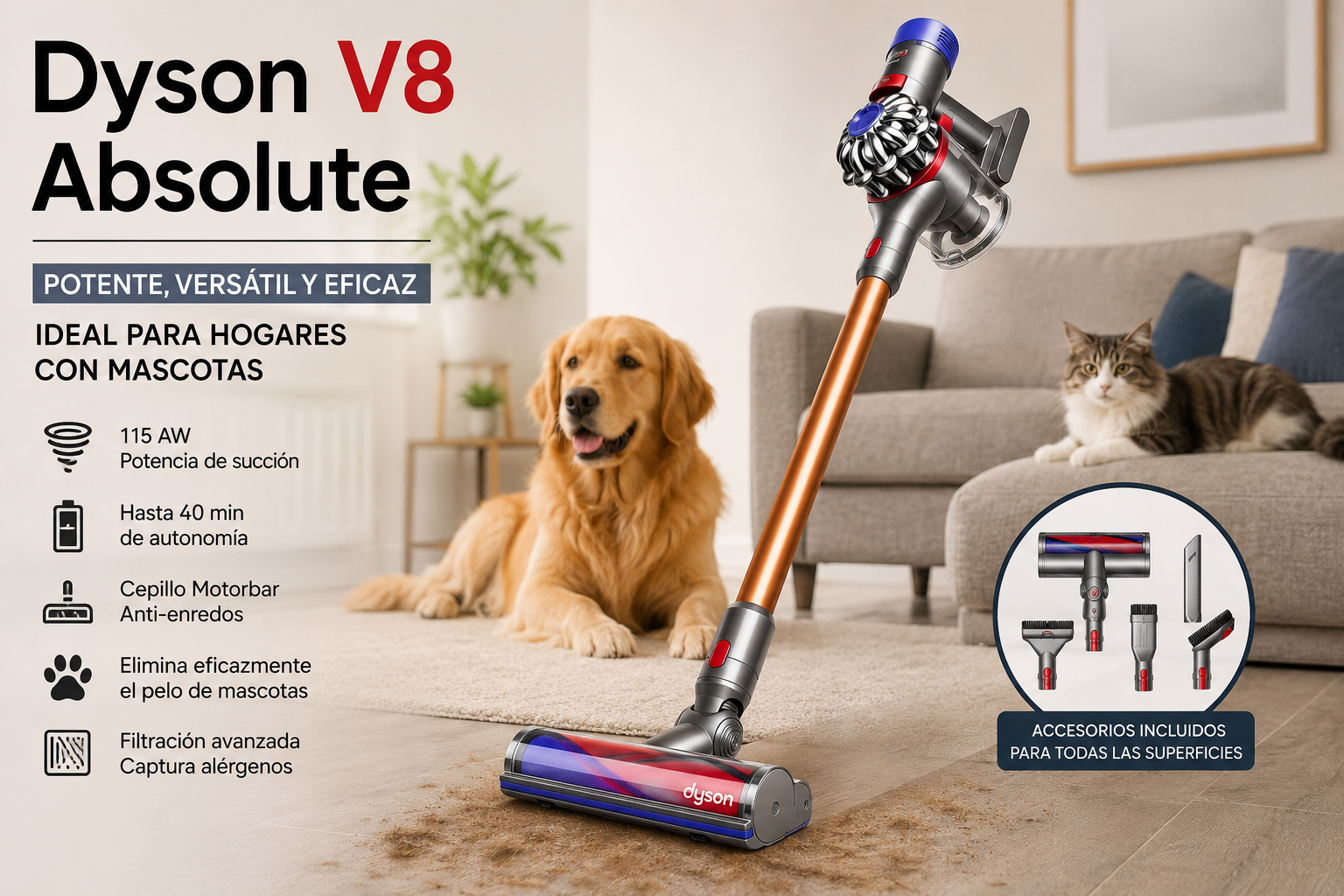 ideal para hogares con mascotas
