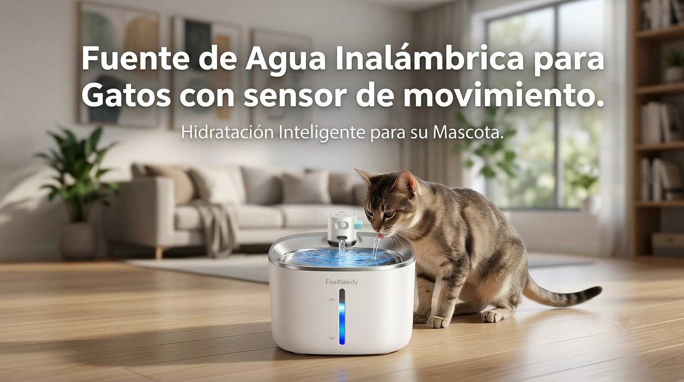fuente de agua inalámbrica para gatos